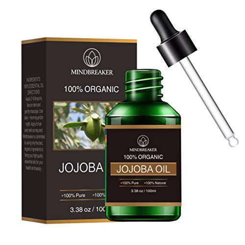 Organic Jojoba Oil - 100 percent Pure Natural Jojoba Oil  Cold Pressed Carrier Oil - Perfect OIL for Hair- Skin- Face- Nails and Hair -JOJOBA oil-3.38oz-