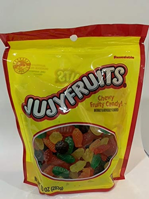 JujyFruits -1- bag Chewy Fruit Candy In 5 Fruity Flavors- Lime Raspberry- Lemon- Orange- Anise - 10oz -283g-