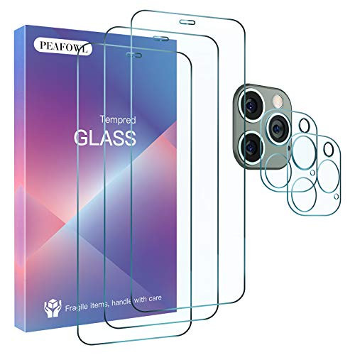 Peafowl Compatible with iPhone 11 Pro Max Screen Protector- 3 HD Pack Tempered-Glass Screen Protector Plus 2 HD Tempered Glass Camera Lens Protector Plus Film set