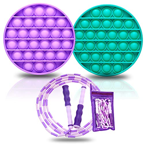 Kids jump rope for girls - Kids Soft Beaded Jump Rope  Pop it fidget Toy-Stress Reliever bubble popping sensory toy  Anti-Anxiety bubble pop fidget toy Game for Kids-Adults -Jump rope for kids
