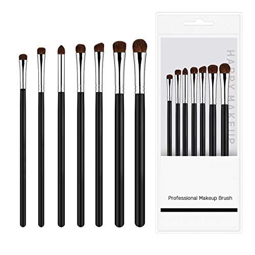 Eyeshadow Brushes- BYVUTE Eyeshadow Eyeliner Blending Professional Makeup Brush Set- 7 Essential Eye Makeup Brushes Kits- Eye Shadow Brushes- Eye Liner- Eye Pencil and Bending Brush -Black-