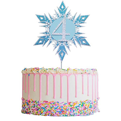 Frozen Cake Toppers 4- Happy 4th Birthday Cake Topper- 4th Snow Cake Topper- Snowflake Cake Topper- Princess Cake Topper for Boys Girls 4th Winter Wonderland Frozen Themed Birthday Party Decorations Frozen Cake Toppers 4- Happy 4th Birthday Cake Topper- 4th Snow Cake Topper- Snowflake Cake Topper- Princess Cake Topper for Boys Girls 4th Winter Wonderland Frozen Themed Birthday Party Decorations