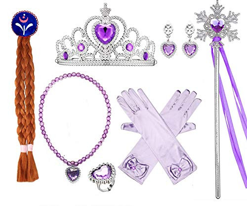 PROALLO Princess Dress Up Accessories Gloves Tiara Crown Wand Necklaces Presents for Kids Girls PROALLO Princess Dress Up Accessories Gloves Tiara Crown Wand Necklaces Presents for Kids Girls