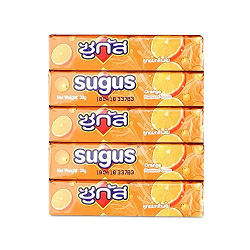 Sugus Wrigley's Sweet Chewy Candy Orange Flavour 5 Packs -30 g. x 5 packs-