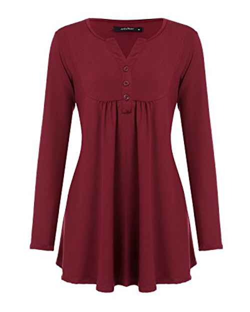 Women's Casual Shirts Long Sleeve Button up Henley T-Shirt Tunic Tops Blouses Women's Casual Shirts Long Sleeve Button up Henley T-Shirt Tunic Tops Blouses