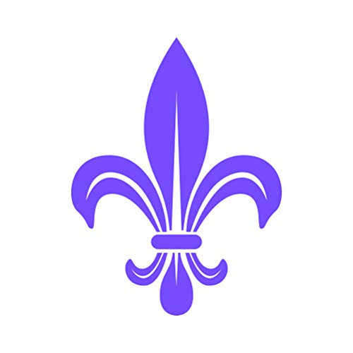 RDW Fleur De Lis Sticker - Decal - Die Cut - 2 - Purple 3.01inch x 4.00inch with Custom Text