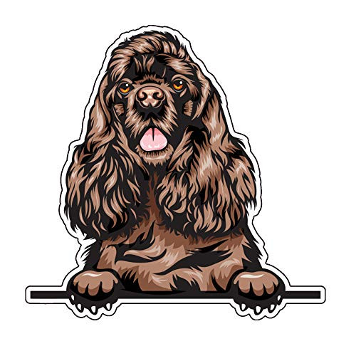 WickedGoodz Smiling Cocker Spaniel Vinyl Decal - Dog Breed Bumper Sticker - for Laptops Tumblers Windows Cars Trucks Walls