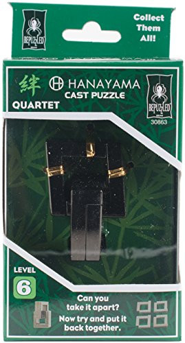 QUARTET Hanayama Cast Metal Brain Teaser Puzzle (Level 6)