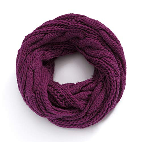 Basico Infinity Scarf | Winter Crochet Knit Scarf in One Size -Purple-