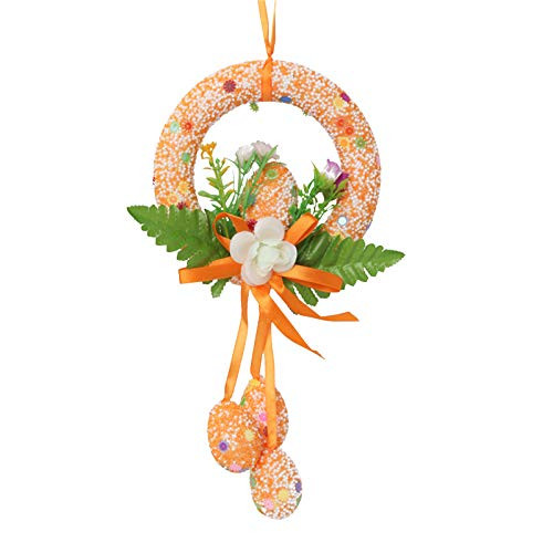 Yxiudeyyr Easter Hanging Eggs Colorful Easter Eggs Easter Hanging Ornaments Easter Decoration-for Holiday Decorations Decor -Orange-