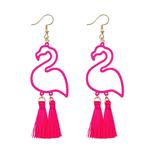 Thanksgiving Pink Cute Flamingo Dangle Earrings for Women Hawaiian Tassel Flamingo Thread Fringe Earrings Thanksgiving Pink Cute Flamingo Dangle Earrings for Women Hawaiian Tassel Flamingo Thread Fringe Earrings