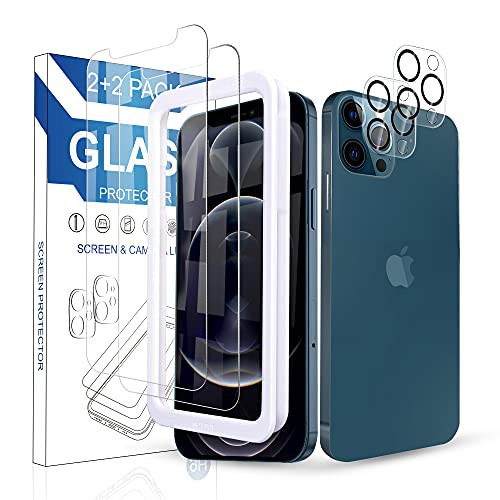 Arae 2 Pack Camera Lens Protector for iPhone 12 Pro Max Plus 2 Pack Screen Protector- HD Tempered Glass Anti Scratch Work with Most Case- 6.7 inch