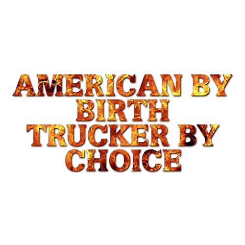 American Birth Choice Trucker - Vinyl Decal Sticker - 8.5inch x 3.75inch - Orange Flames