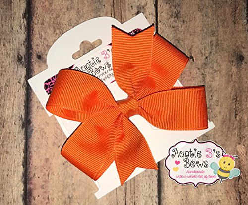Solid Orange Pinwheel Hair Bow 3inch MADE IN USA