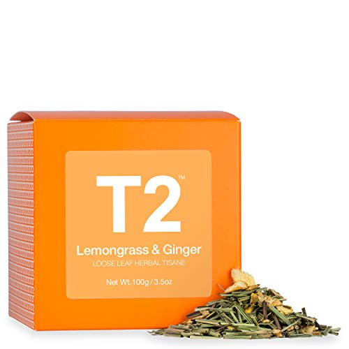 T2 Tea Lemongrass  and  Ginger Herbal Tea- Loose Leaf Herbal Tea in Gift Box- 3.5 Ounce- T140AE017