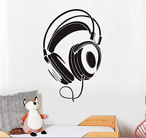 Wall Sticker Headphones Earphones Musical Decal Art Vinyl Decor Removable PVC Decoration for Bedroom Music Room Studio