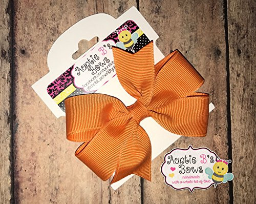 Solid Pumpkin Pie Orange Pinwheel Bow 3inch MADE IN USA