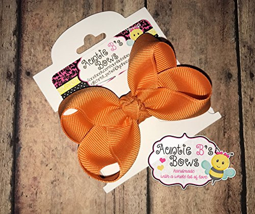 Solid Pumpkin Pie Orange Boutique Hair Bow 3inch MADE IN USA