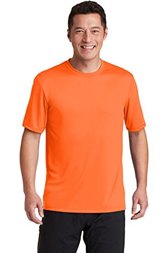 Hanes Cool DRI TAGLESS Men's T-Shirt Safety Orange-Small