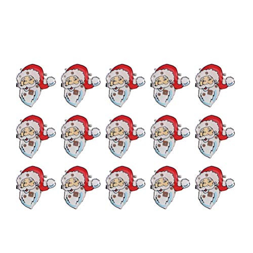 OULII Christmas Brooch Pin Badge LED Light Up Santa Claus Christmas Party Favors Pack of 25