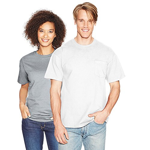 Hanes Beefy-T Adult Pocket T-Shirt_White_S