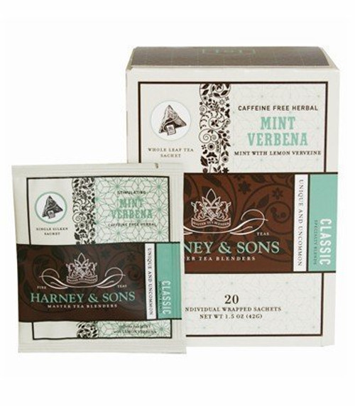 Harney and Sons Mint Verbena- Caffeine-Free Herbal 20 Sachets per Box by Harney and Sons -Foods-