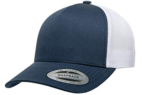 Yupoong Men's YP Classics 5-Panel Retro Trucker Cap-2-Tone- Navy/White- OSFA