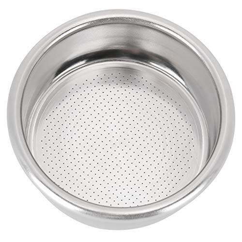 Coffee Basket Strainer- Stainless Steel Non?Pressurized 53MM Filter Basket- Ultra?Fine for Cafe Coffee Machine Accessory Silver Home