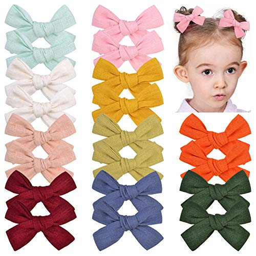 20PCS Baby Girl Hair Bows Clips Barrettes Fully Lined Alligator Clip Hair Accessories for Little Girls Toddler Kids Children