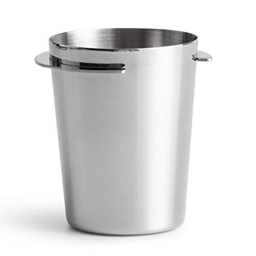 LNIMI Steel Dosing Cup Coffee Sniffing Mug Powder Feeder for 58mm Espresso Machine Portafilter Coffee Tamper- Silver
