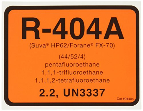 Diversitech R-404A Color Coded Refrigerant ID Label -04404-