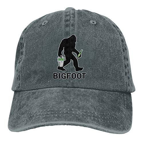 Denim Cap Washed Sasquatch Bigfoot with Beer Baseball Dad Cap Classic Adjustable Casual Sports for Men Women Hat