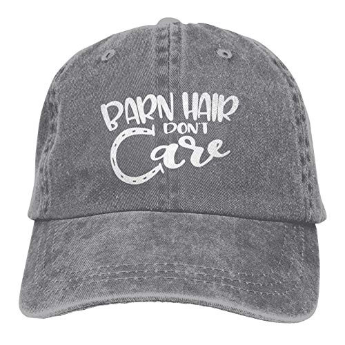 KKMKSHHG Barn Hair Don't Care Baseball Cap- Adjustable Vintage Cotton Denim Dad Hat for Women and Men -Barn Hair Don't Care Grey- One Size- KKMKSHHG Barn Hair Don't Care Baseball Cap- Adjustable Vintage Cotton Denim Dad Hat for Women and Men -Barn Hair Don't Care Grey- One Size-