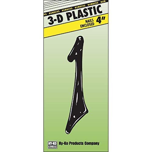 Hy-Ko 4 in. Black Plastic Nail-On Number 1 1 pc.