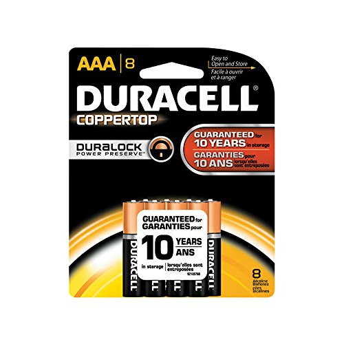 Duracell MN2400B8Z CopperTop Alkaline Batteries- AAA- 8/PK