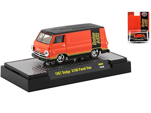 1967 Dodge A100 Panel Van Orange  and  Black Hobby Exclusive Limited Edition to 3-600 Pieces Worldwide 1/64 Diecast Model Car by M2 Machines 31500-HS04