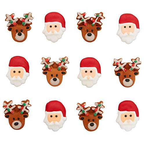 Wilton Reindeer- Santa Royal Icing Decorations- 12 Count Wilton Reindeer- Santa Royal Icing Decorations- 12 Count