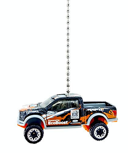 Ford Truck Diecast Ceiling Fan Pull Chain Ornaments 1/64 -2017 Ford F-150 Raptor Black Orange 154-