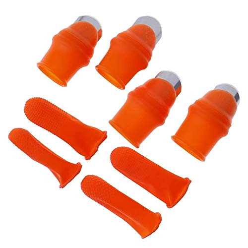Mayata 4 Sets Two Size Silicone Thumb Fruit and Vegetable Picking Potted Plants Trim Silicone Thumb Knife Set Picking Portable Knife Garden Tools -8pcs/4sets-