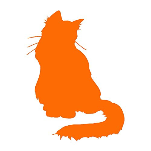 Fluffy Cat Kitten - Vinyl Decal Sticker - 3.75inch x 5inch - Orange Fluffy Cat Kitten - Vinyl Decal Sticker - 3.75inch x 5inch - Orange