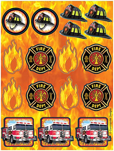Creative Converting 2 Count Fire Watch Sheets of Foil Stickers- Black/Orange