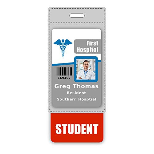 Student Badge Buddy Vertical w/Height  and  Weight Conversion Charts -Oversized- Red-