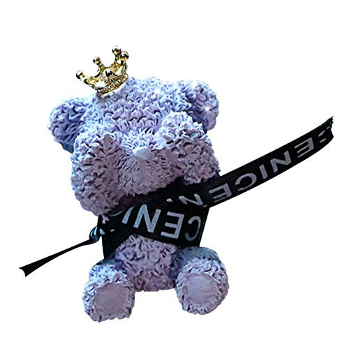 Car Air Freshener Perfume Clip- Cartoon Crown Bear Car Air Vent Freshener Fragrance Perfume Clip Aroma Diffuser - Purple