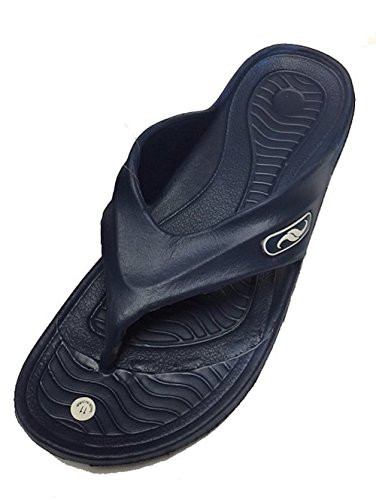 Gear One Men's Rubber Sandal Comfortable Shower Beach Shoe Slip On Flip Flop -11 D-M- US- S-Blue-