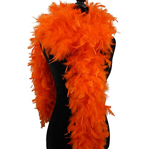 Fukang Feather Turkey Chandelle Feather Boa 72'' 100 Gram -Orange-