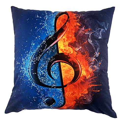 N Nebont Musical Symbol Flame Throw Pillow Covers Pillowcase Zippered Square Decorative Cushion Cases 18x18 Inches for Couch Sofa Chair Car Bedroom Living Room