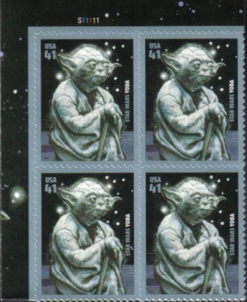 2007 YODA 4205 Plate Block of 4 x 41 cents US Postage Stamps 2007 YODA 4205 Plate Block of 4 x 41 cents US Postage Stamps