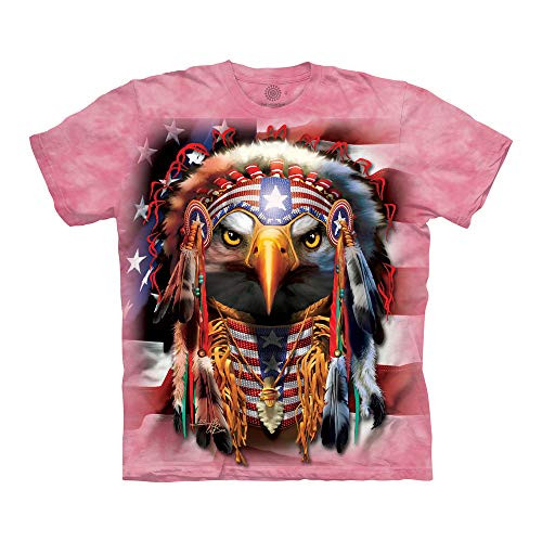 The Mountain Native Patriot Eagle Adult T-Shirt- Pink- Large The Mountain Native Patriot Eagle Adult T-Shirt- Pink- Large