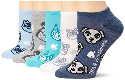 Nintendo Women's Animal Crossing 5 Pack No Show- Blue Grey Multi- Fits Sock Size 9-11 Fits Shoe Size 4-10.5 Nintendo Women's Animal Crossing 5 Pack No Show- Blue Grey Multi- Fits Sock Size 9-11 Fits Shoe Size 4-10.5