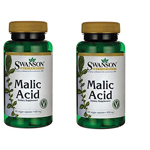 Swanson Malic Acid 600 Milligrams 100 Veg Capsules 2 Pack